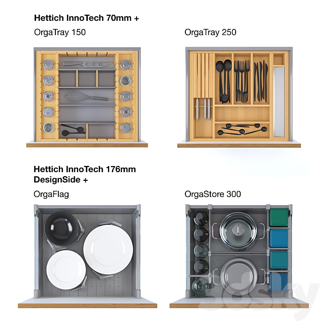 Drawers and their filling 3d