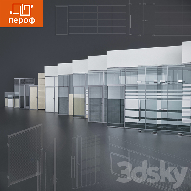 Office and trading partitions Perof 3DSMax File - thumbnail 1