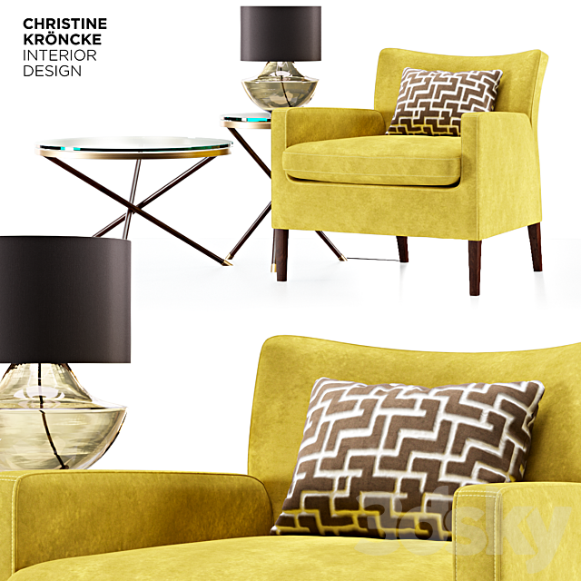 Pandora Armchair by Christine Kroencke 3DS Max Model - thumbnail 2