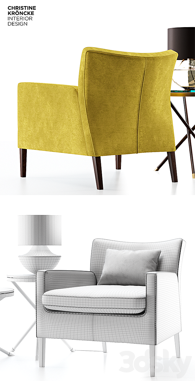 Pandora Armchair by Christine Kroencke 3DS Max Model - thumbnail 3