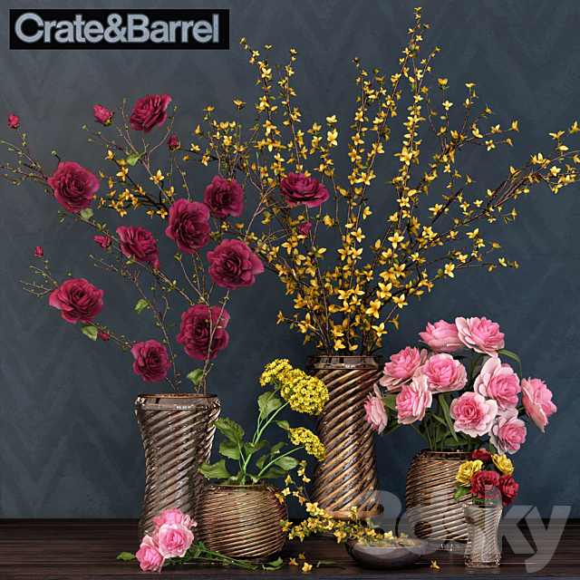 Crate & Barrel Flower set 3DSMax File - thumbnail 1