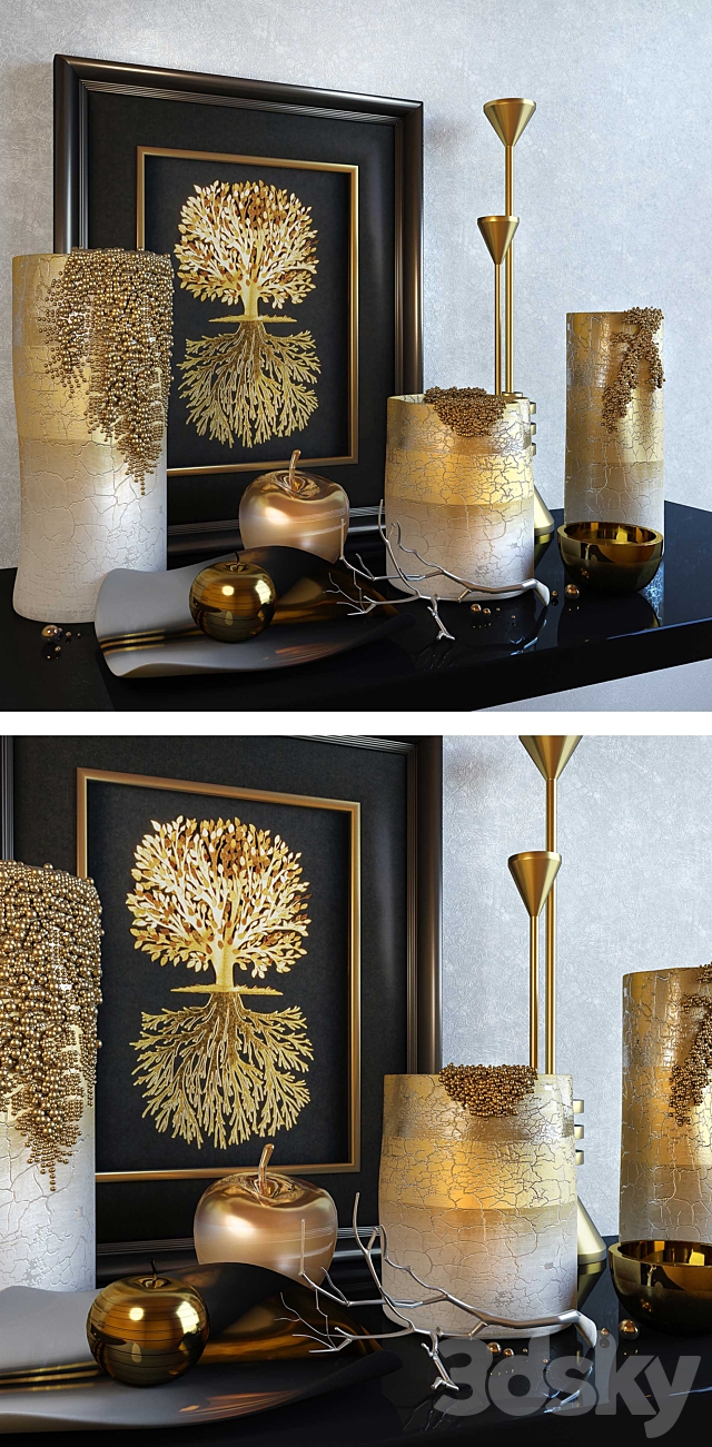 Decorative set: Noble gold 3d