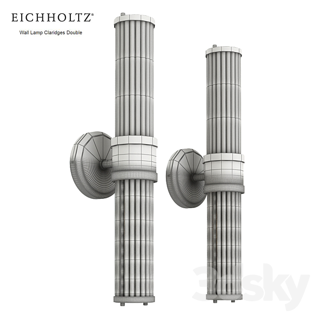 EICHHOLTZ Wall Lamp Claridges Double 111018 111016 3DSMax File - thumbnail 2