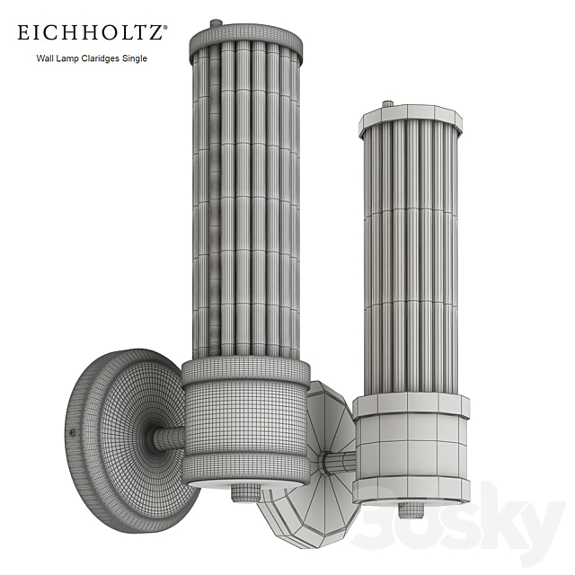 EICHHOLTZ Wall Lamp Claridges Single 111017 111015 3d