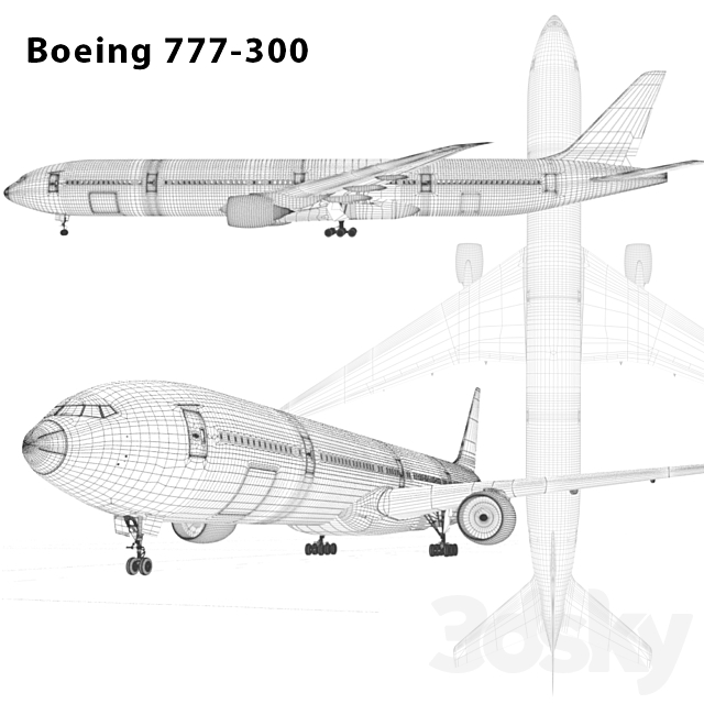 Boeing 777-300 3d