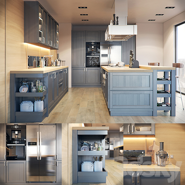 Kitchen Fortwood factory Call with decor 3DSMax File - thumbnail 1