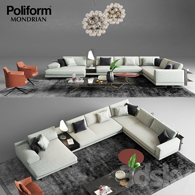 Poliform Mondrian Sofa 1 3DSMax File - thumbnail 1