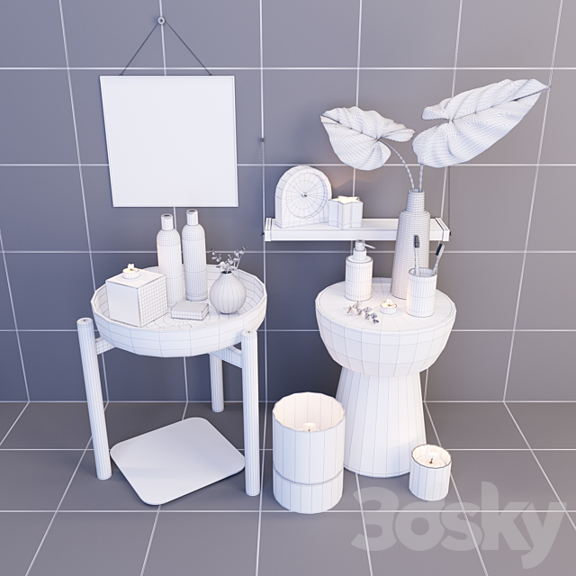 Decorative set in the bathroom 3DS Max Model - thumbnail 3