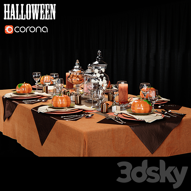 At the contest table setting in the style of Halloween 3DSMax File - thumbnail 1