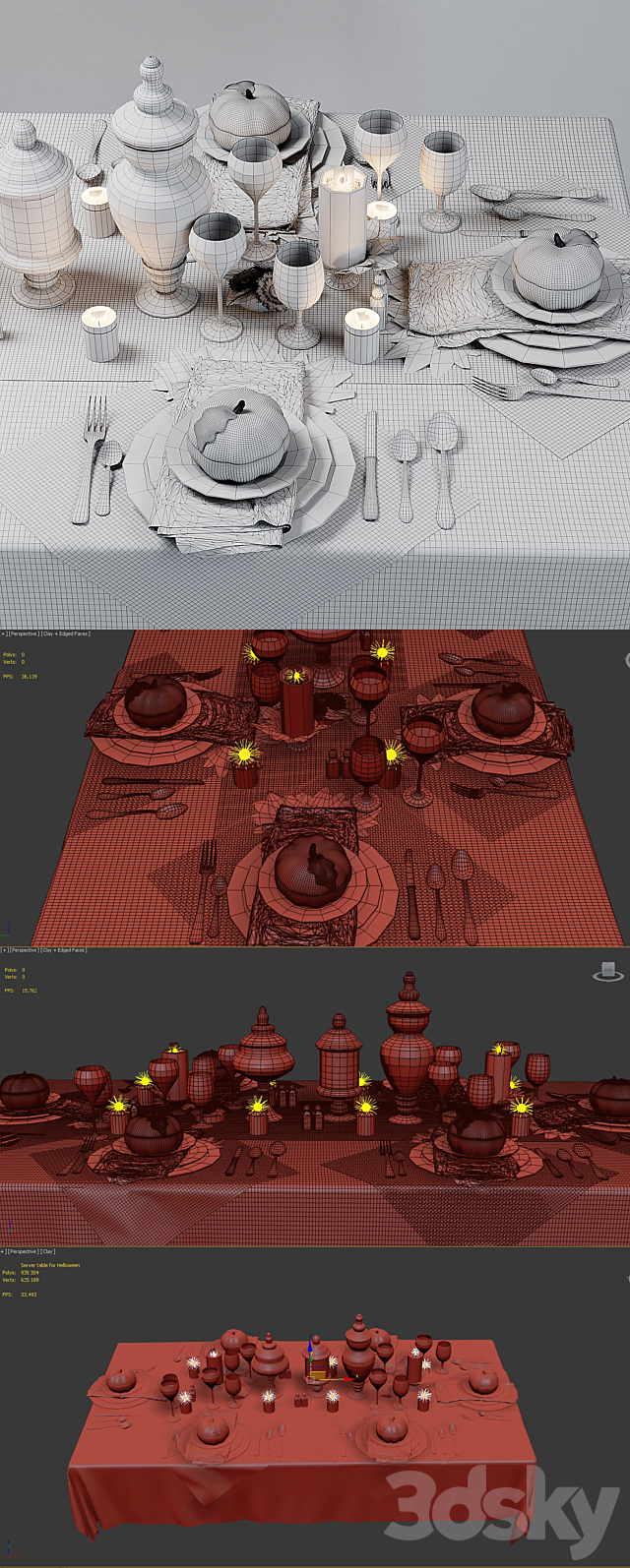 At the contest table setting in the style of Halloween 3DSMax File - thumbnail 3