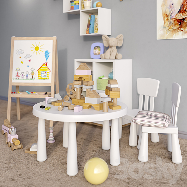 Modular furniture IKEA. accessories. decor and toys set 5 3DSMax File - thumbnail 2