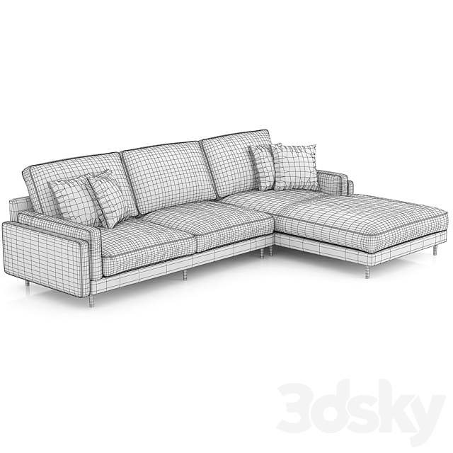 Dantone Home Sofa Portry Modular Two-Section 3DSMax File - thumbnail 2