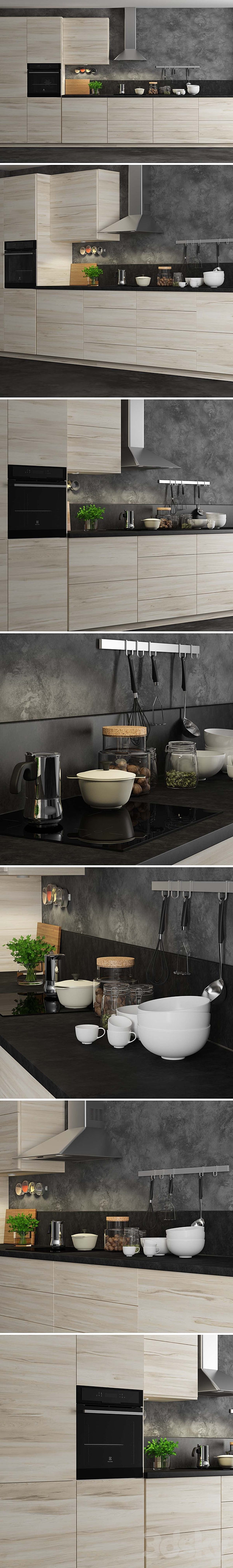 Kitchen Ikea Method Askersund. 3d