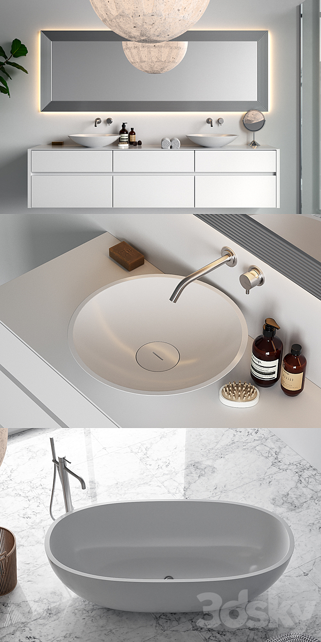 COCOON Bathroom Set (corona PBR. vray GGX) 3d