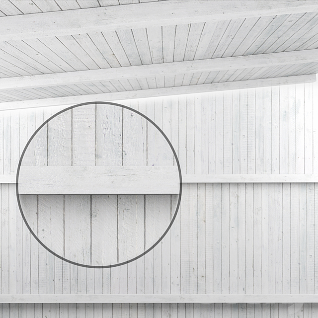 Wooden ceiling with beams (white wood) 3DSMax File - thumbnail 1