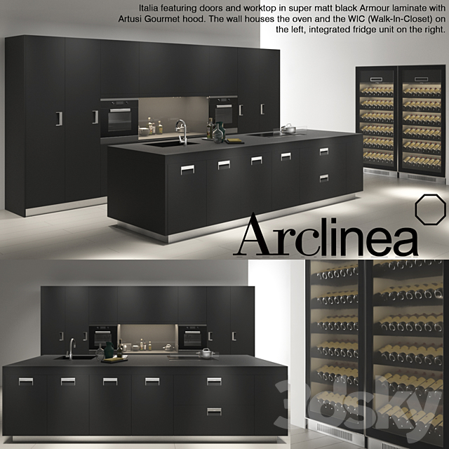 Arclinea italia black armor 3DSMax File - thumbnail 1
