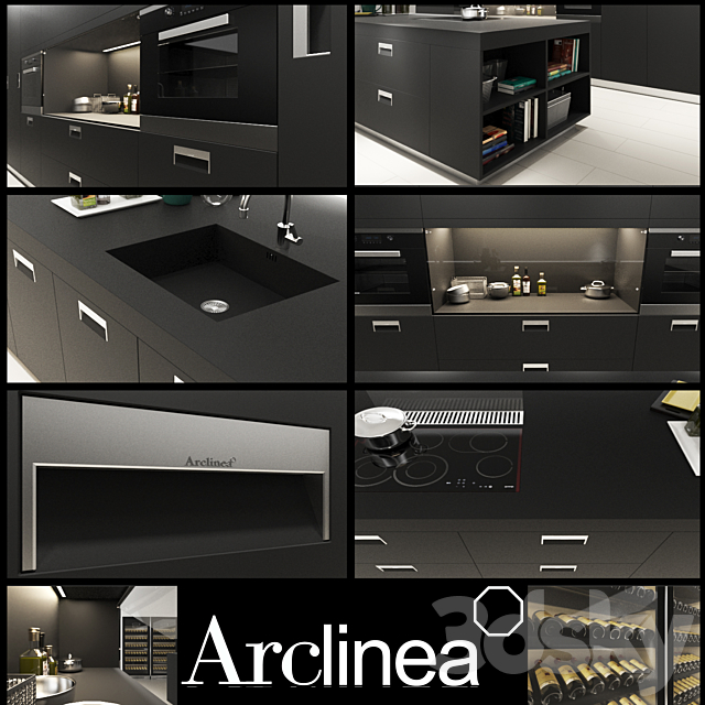 Arclinea italia black armor 3DSMax File - thumbnail 2