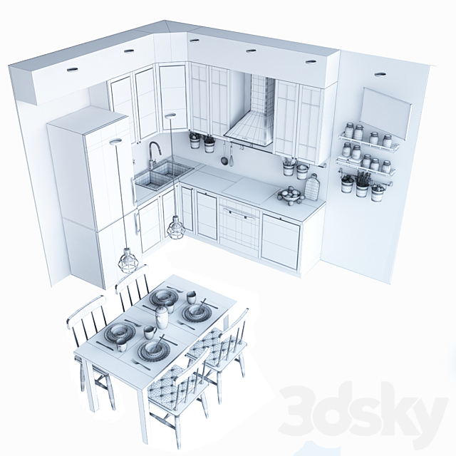 Scandinavian style kitchen I Scandinavian style kitchen 3DSMax File - thumbnail 3