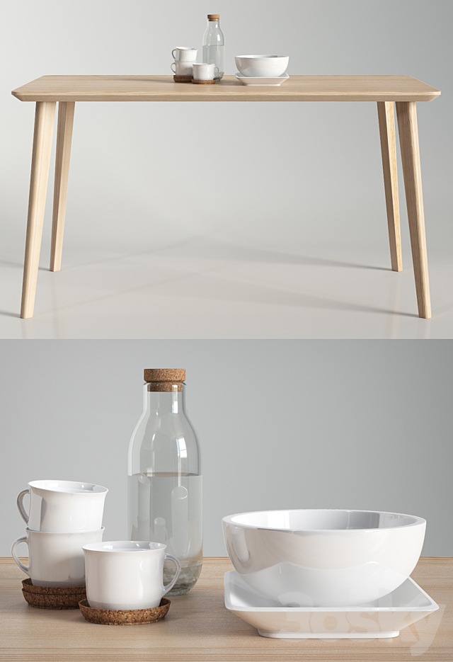 IKEA LISABO dinner table 3d