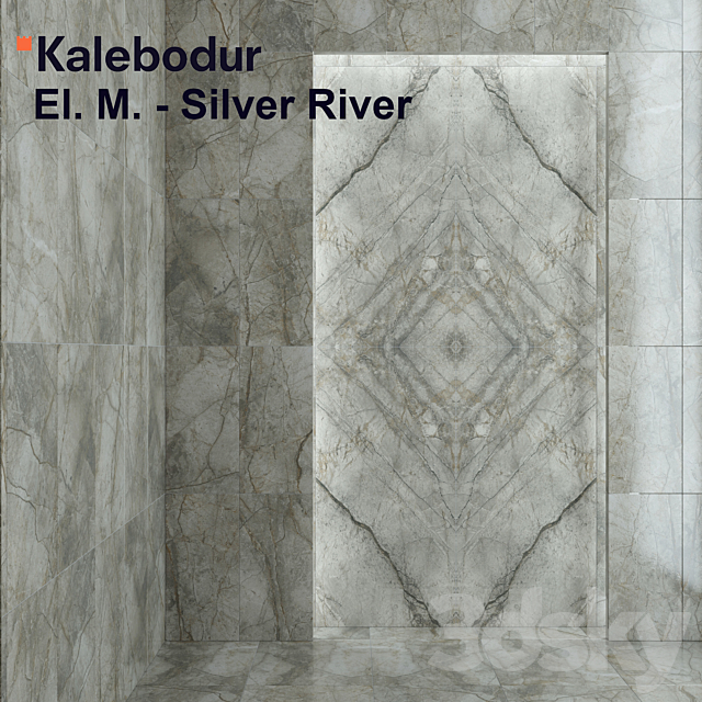 Tile Kale Elegant Marbles – Silver River 3DSMax File - thumbnail 1