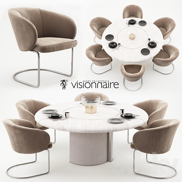 Carmen chairs and Opera table – Visionnaire Home Philosophy 3DSMax File - thumbnail 1