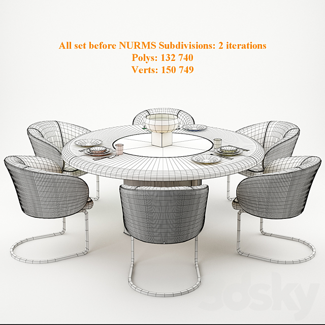 Carmen chairs and Opera table – Visionnaire Home Philosophy 3DSMax File - thumbnail 3