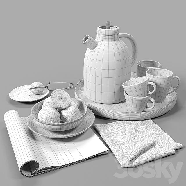 Tea set_01 3d