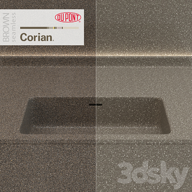 Dupont Corian Kitchen Countertops Brown 5 3DSMax File - thumbnail 3