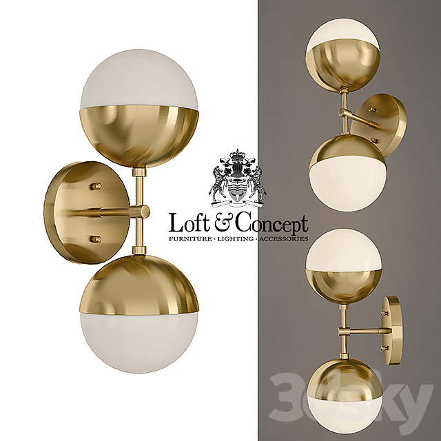 Sconce Copper Light Bra Duos Brass 3DSMax File - thumbnail 1