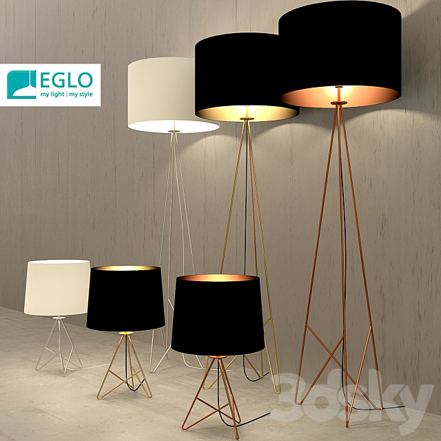 Eglo floor lamp and desk top 3DSMax File - thumbnail 2