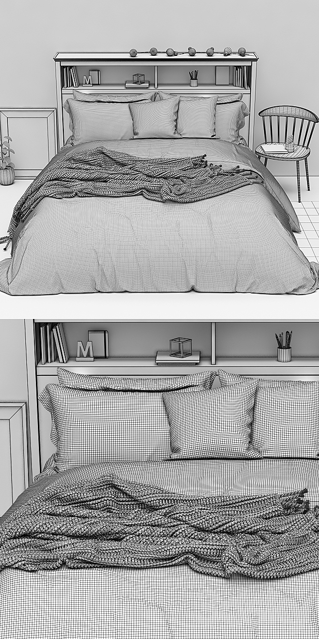 Bed LONNY STORAGE BED from Pottery Barn 3DSMax File - thumbnail 3
