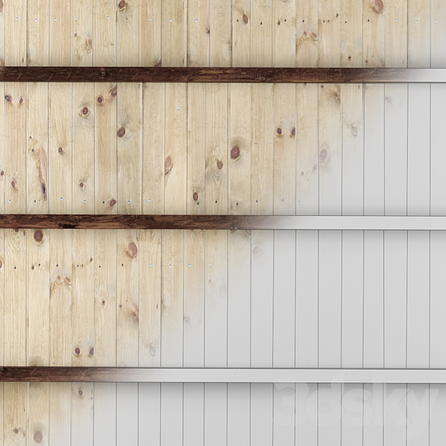 Wooden ceiling with beams. 3DSMax File - thumbnail 2