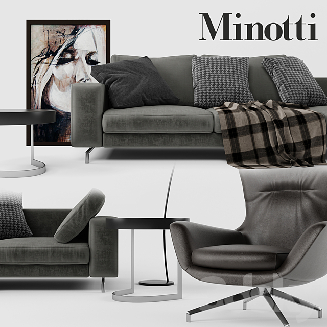 Minotti Set 01 Sherman Sofa 3d