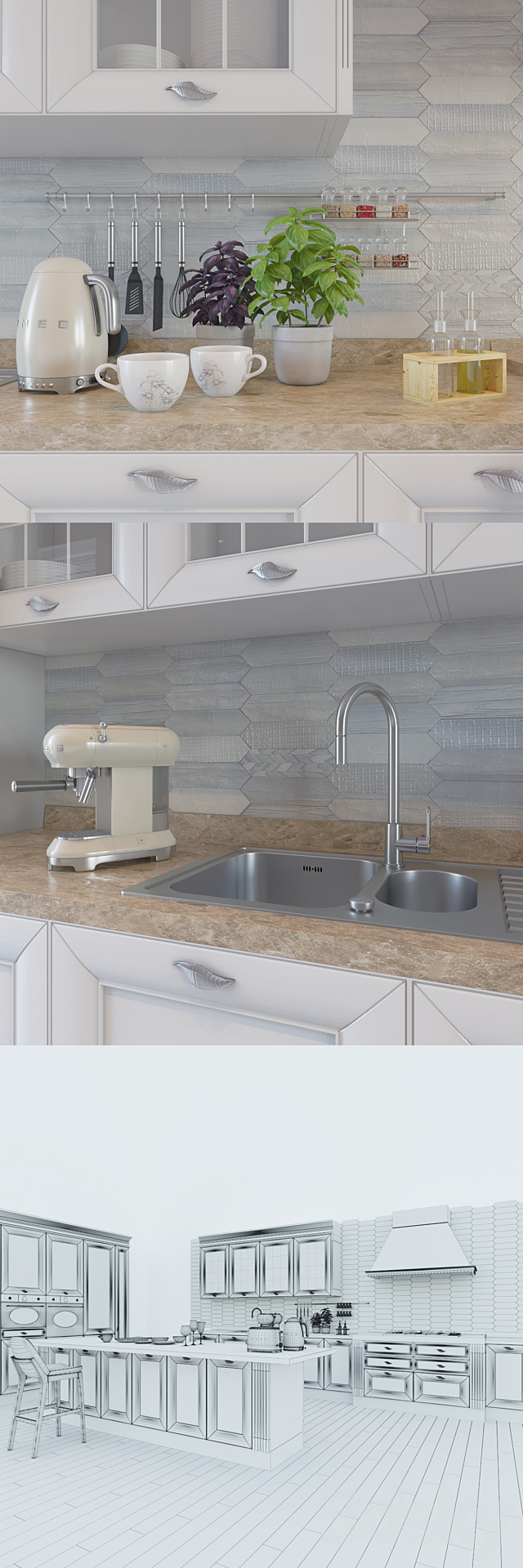 Kitchen Amelie New Bellini factory with decor 3DSMax File - thumbnail 3