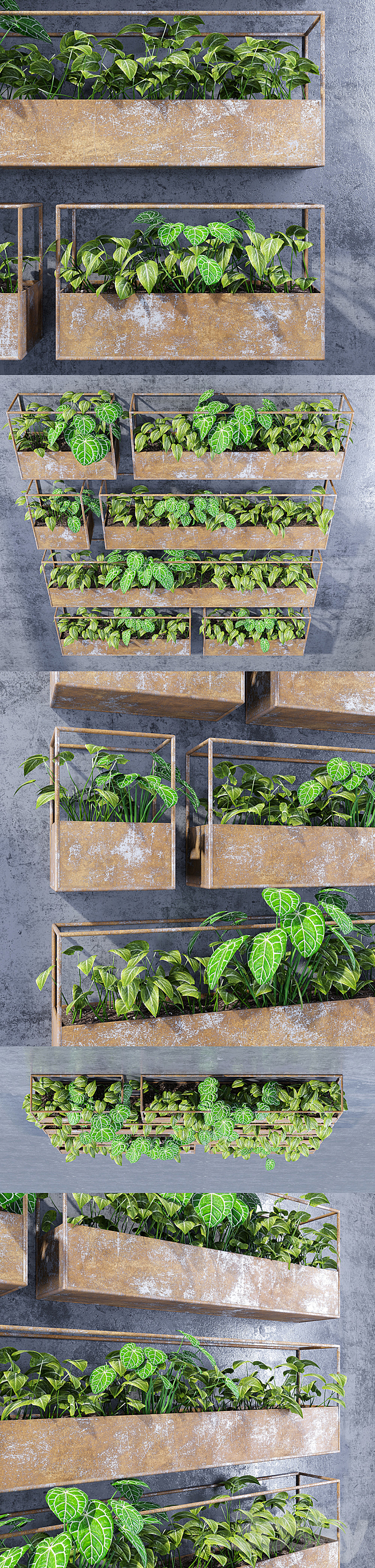 Rectangular shelves three 3d