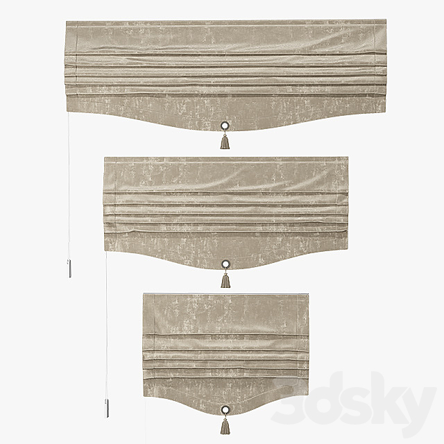 A set of Roman curtains ARISSA (sand velvet) 3DSMax File - thumbnail 1