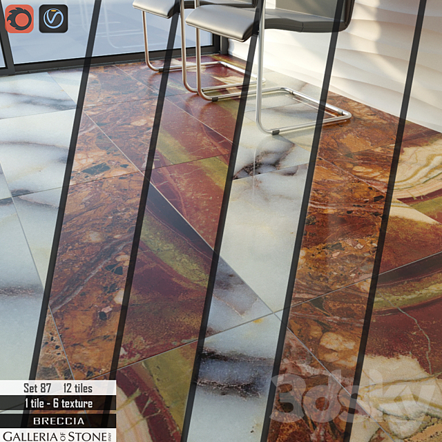 Galleria of Stone Italy Set 87 3d