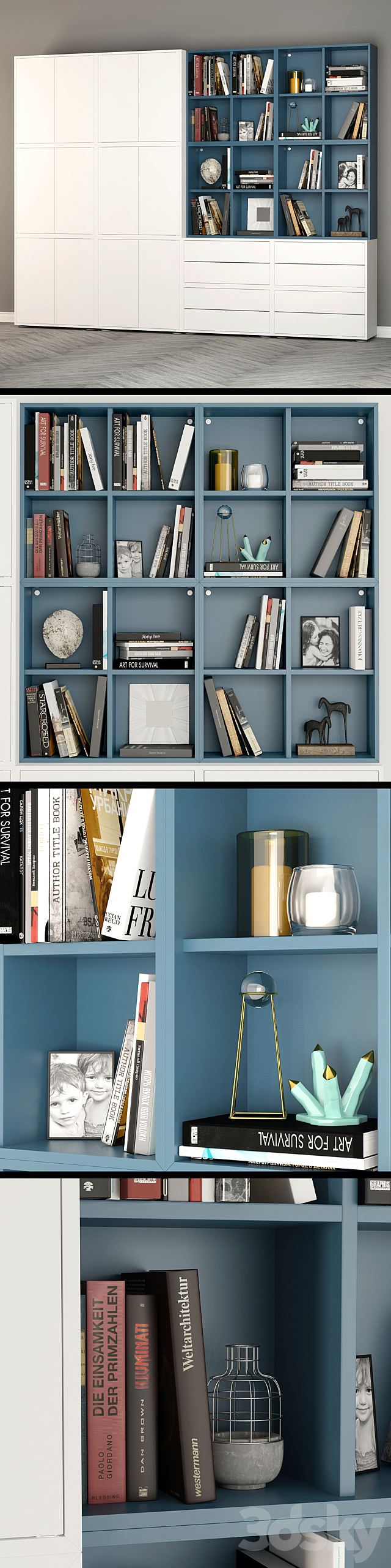 Combination of cabinets with adjustable legs Ikea. 3d