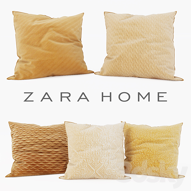 Zara Home – Decorative Pillows set 12 3DSMax File - thumbnail 1