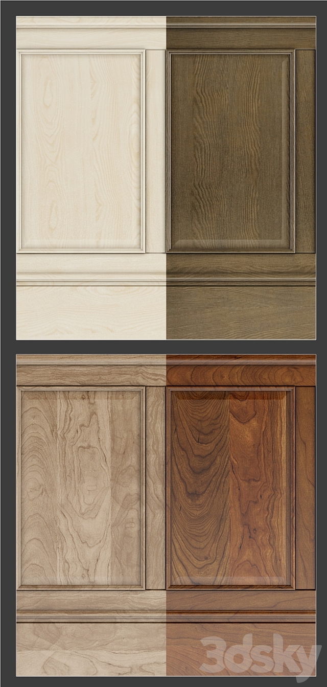 Wall panels set 4 3d