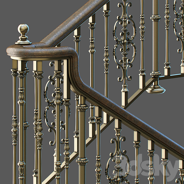 Classic staircase 3d