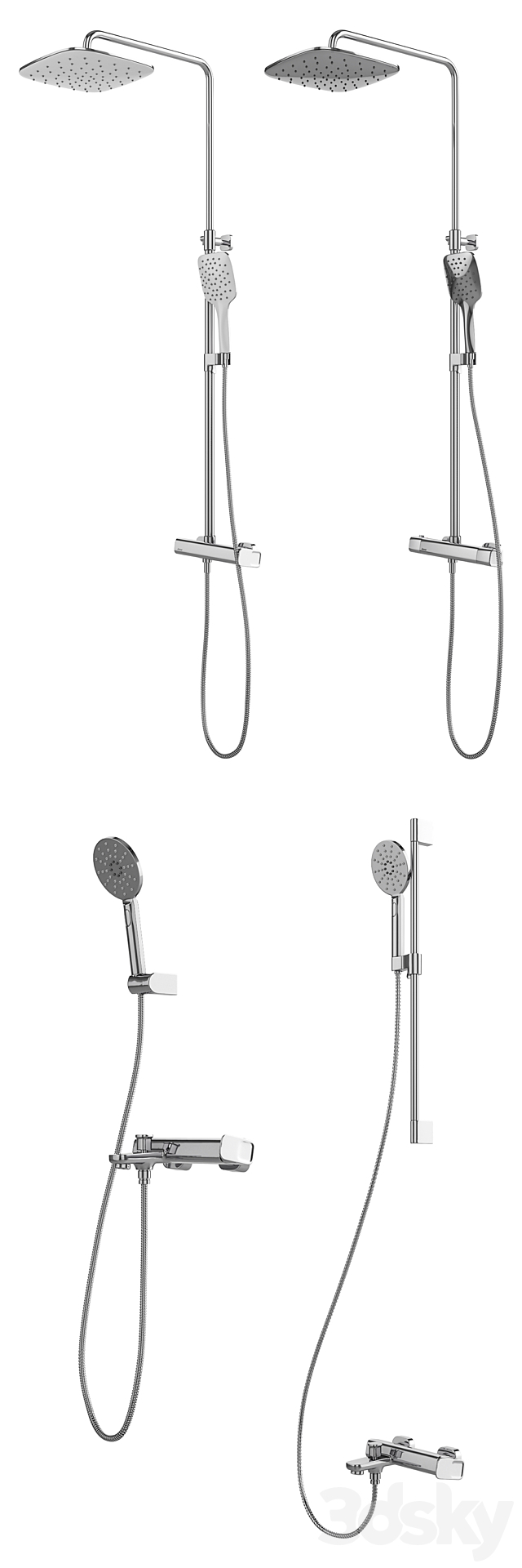 Bath and shower mixers Ravak 10 ° set 05 3d