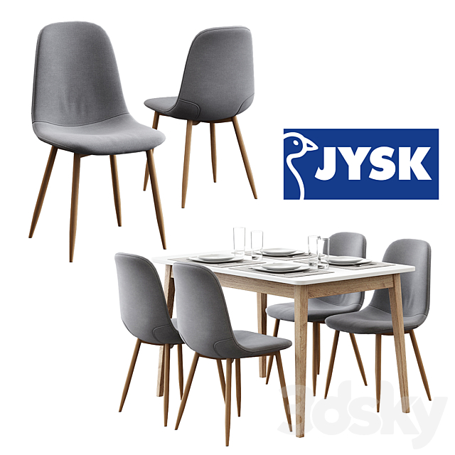 Jysk _ Jonstrup Chair + Gammelgab Table 3DSMax File - thumbnail 1