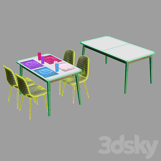 Jysk _ Jonstrup Chair + Gammelgab Table 3DSMax File - thumbnail 3