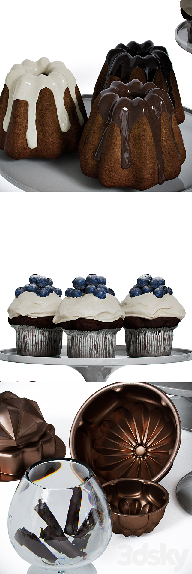 A set of sweets 3d