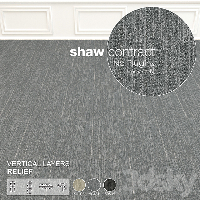 Shaw Carpet Vertical Layers Wall to Wall Floor No 3 3d