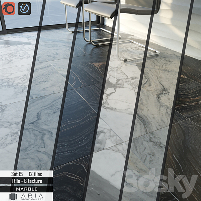 Aria stone Gallery Set 15 3d