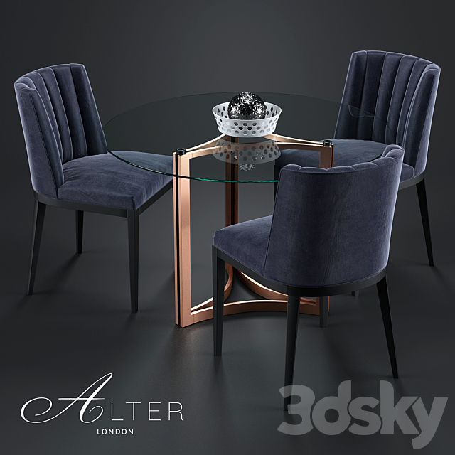 Bespoke Dining Chair 418 _ Cino Dining Table 3DSMax File - thumbnail 1