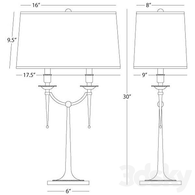 Robert Abbey Cedric Table Lamp.2 3DSMax File - thumbnail 3