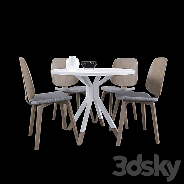Boconcept table and chair 3DSMax File - thumbnail 1